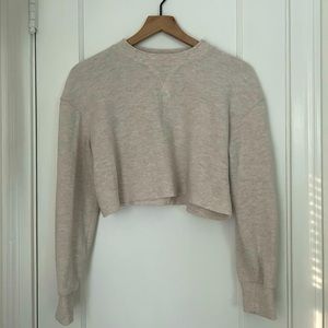 Zara Crop Sweater Small Beige
